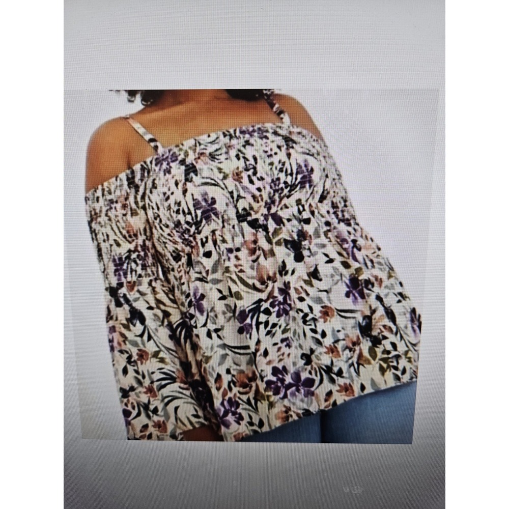 NWT Torrid Challis Smocked Cold Shoulder Long Sleeve Floral Top, Plus 2X